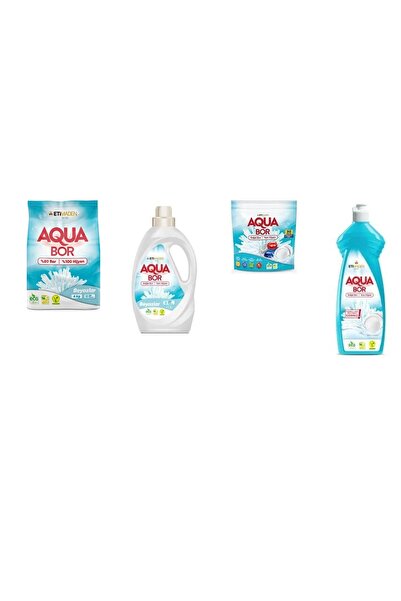 Boron أكوا بور معدن طبيعي 4 كجم أبيض + أبيض سائل + قرص منظف + طقم غسيل الأطبا...