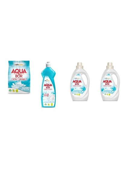 Aquabor معدن طبيعي 4 كجم أبيض + غسول يدوي + سائل أبيض + سائل أبيض مجموعة من 4...