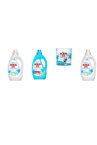 Aquabor سائل أبيض طبيعي معدني + ألوان سائلة + تابلت + سائل أبيض مجموعة من 4 قطع