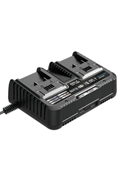 Evelise Incarcator dublu pentru acumulatori, 18V, Li-ion, 2x2.3A, SAS+ALL, Dedra