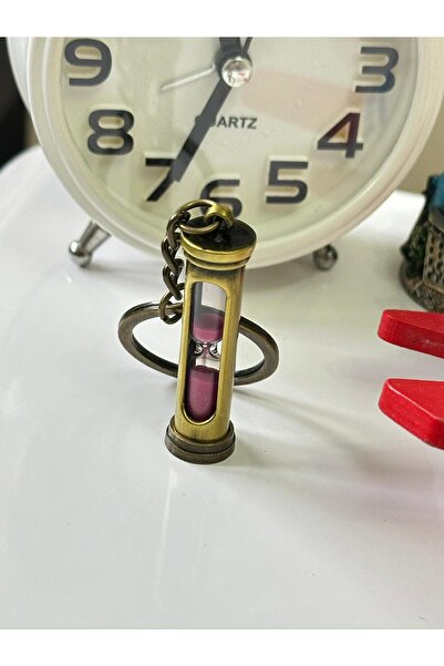 anahtarlık evreni Mini 3D Hourglass Figured Keychain with Gold Particles/Grai...