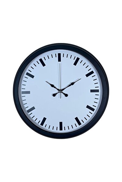 ForWhat 40cm Black White Metal Baseline Wall Clock for Office Home Office Gift