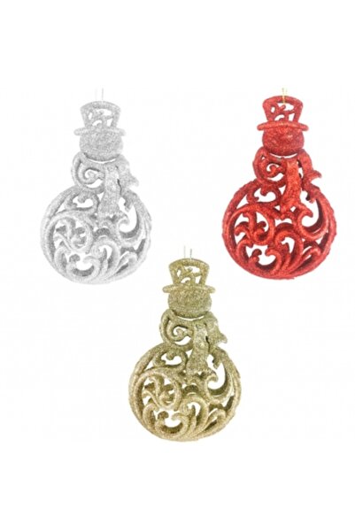 Decoratiuni Dulci Коледна украса за елхата снежен човек, висулка с брокат 13 ...