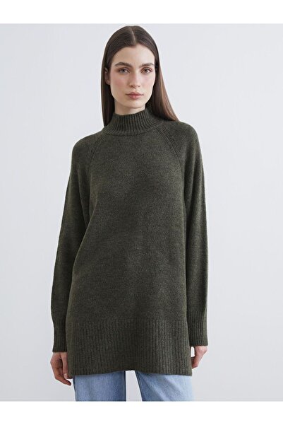 LC Waikiki Γυναικείο πλεκτό τουνίκ με ζιβάγκο σε μεγάλο μέγεθος