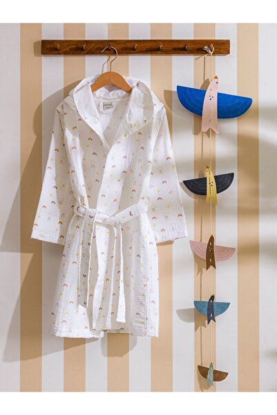 LC Waikiki Baskılı Kapüşonlu Kız Çocuk Bornoz
