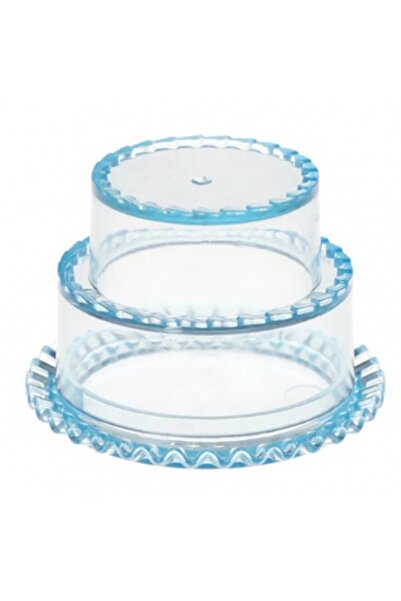 Decoratiuni Dulci Marturie Botez Baietel Cutiuta acrilica tort etajat bleu 6.5cm