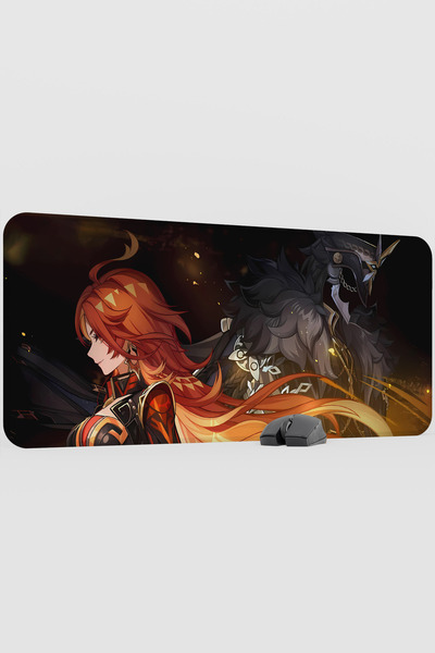 mousepad bastir Capitano Genshin Impact Anime Player V3 - 90x40 XXL لوحة ماوس...