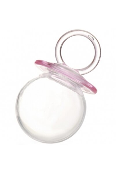 Decoratiuni Dulci Marturie Botez Fetita Suzeta Acrilica roz fillable 8cm