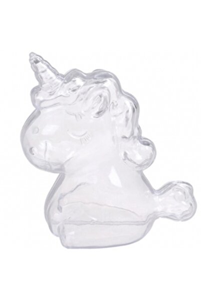 Decoratiuni Dulci Marturie Botez Unicorn Acrilic Transparent, caseta 12cm