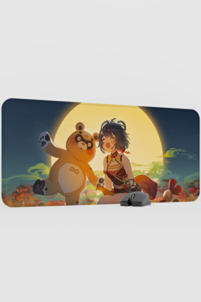 mousepad bastir Xiangling Genshin Impact Anime Player V1 - 90x40 XXL لوحة ماو...