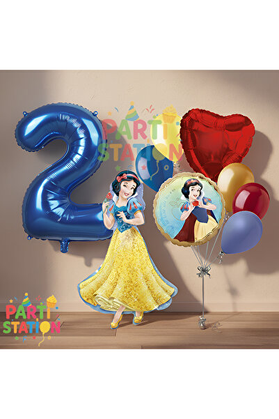 Parti Station Pamuk Prenses Konsept 2 Yaş Doğum Günü Balon Seti