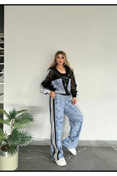 RED WOMAN FASHİON Lace Denim Suit