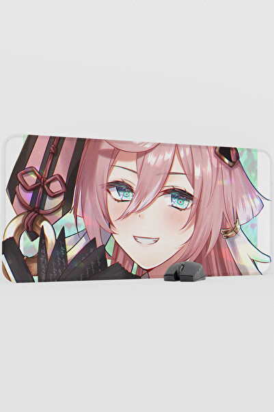 mousepad bastir Yanfei Genshin Impact Anime Player V4 - 90x40 XXL لوحة ماوس ل...