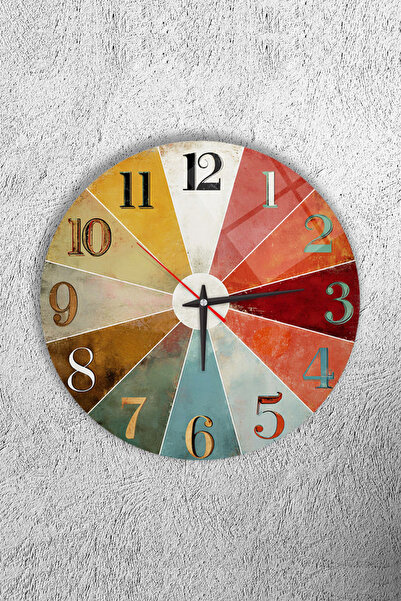 Olinpa Unbreakable Glass Wall Clock, Both Table and Wall Clock, Retro Colorfu...