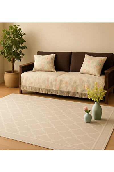 OEM Woven Cotton Rug, Size 140 x 200 cm Cappuccino
