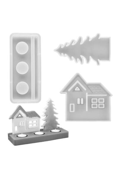 EPODA Silicone Molds, Reusable, Set of 3 Pieces, Houses, Trees