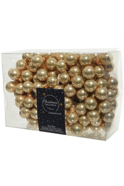 Decoratiuni Dulci Buchetel 12 globuri din sticla butterscotch shiny 2cm cu sa...