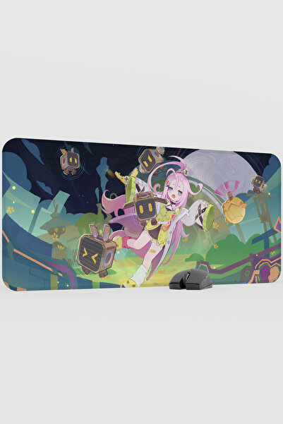 mousepad bastir Aino Genshin Impact Anime Player V1 - 90x40 XXL لوحة ماوس للأ...
