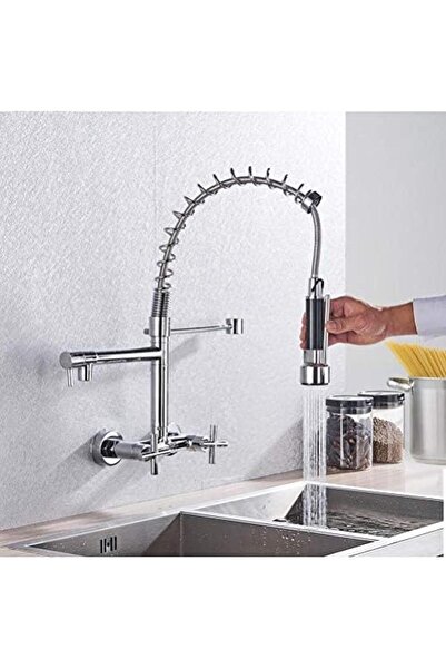 Almiftah صنبور مطبخ تيمكين، مثبت على الحائط، زنبركي، حوض مطبخ، قابل للسحب، ما...