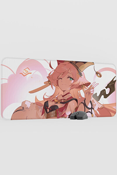 mousepad bastir Yanfei Genshin Impact Anime Player V5 - 90x40 XXL لوحة ماوس ل...
