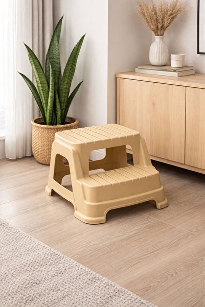 Funny Life 2 Basamaklı Küçük Boy Kaydırmaz Tabanlı Tabure - Plastik Tabure Ço...