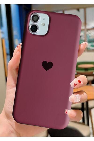 3GEN CASE حافظة مطلية بالمخمل متوافقة مع هاتف iPhone 11 مع شعار قلب