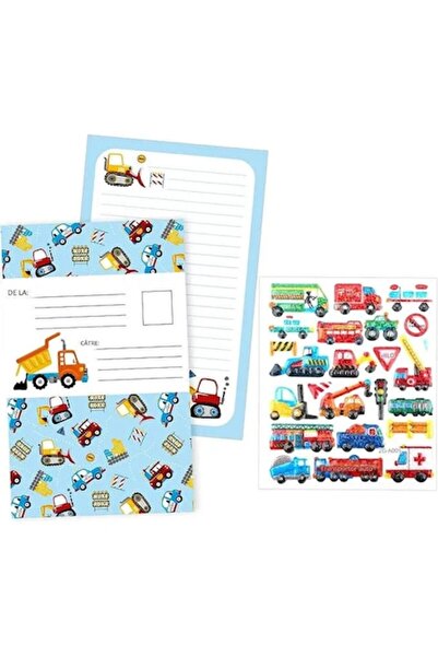 PEUTIER Set of 16 note cards with folding and stickers