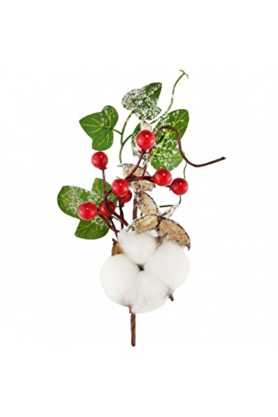 Decoratiuni Dulci Snowy Christmas branch with cotton, lotus, berries and mist...