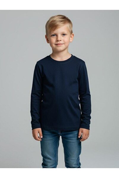 Zekids Boy's Cotton Long Sleeve Basic T-Shirt