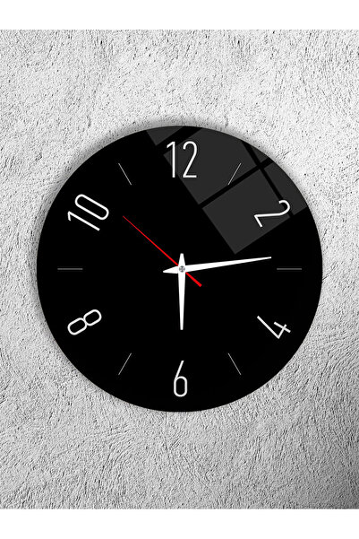 Olinpa Unbreakable Glass Wall Clock, Both Table and Wall Clock, Black Simple ...