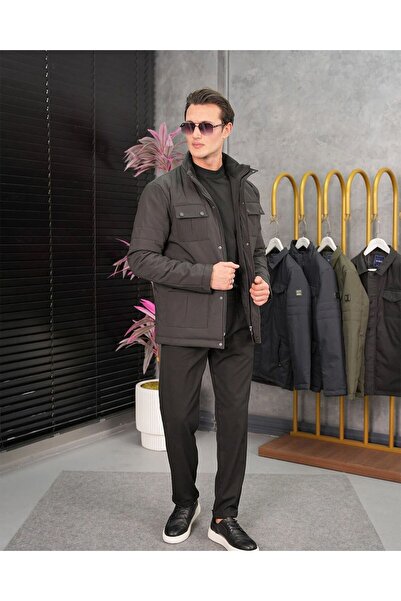 MODEFENDİ Men's Waterproof Jacket with Pocket Detail