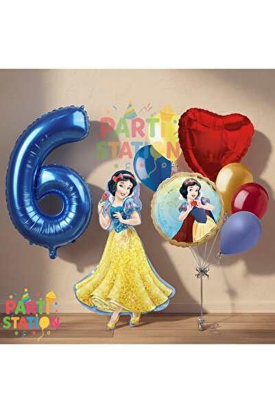 Parti Station Pamuk Prenses Konsept 6 Yaş Doğum Günü Balon Seti