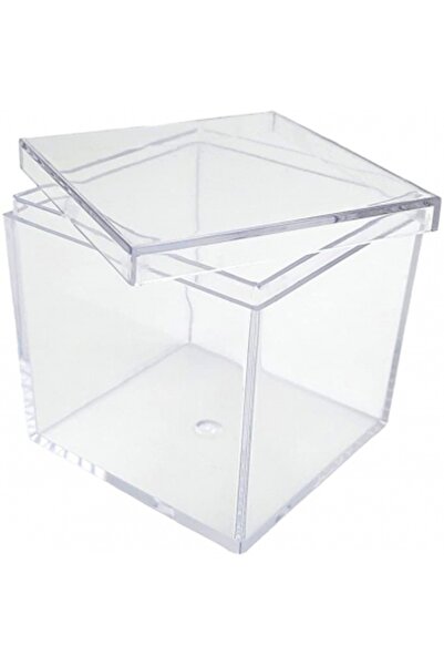 Decoratiuni Dulci Cutie acrilica cu capac, cub transparent 6.5cm