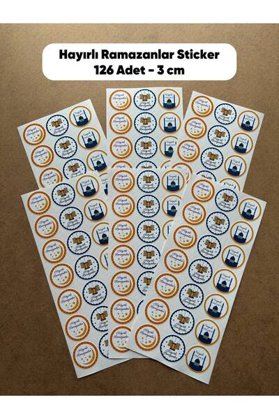 hdsticker Hayırlı Ramazanlar Sticker 126 Adet 3 Cm Kargo Ambalaj Etiketi Hedi...