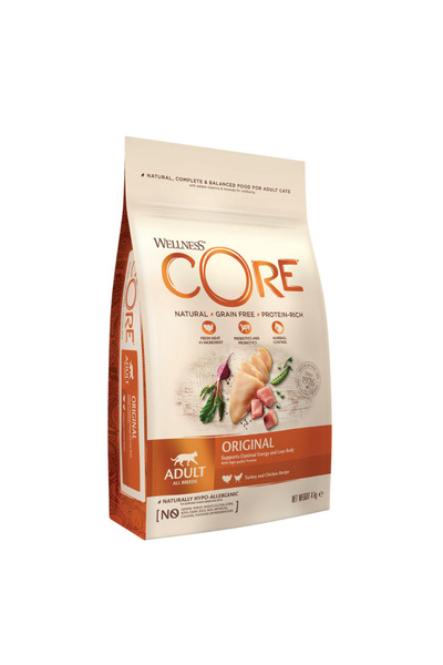 CORE طعام جاف أصلي للقطط بنكهة الديك الرومي والدجاج، 4 كجم