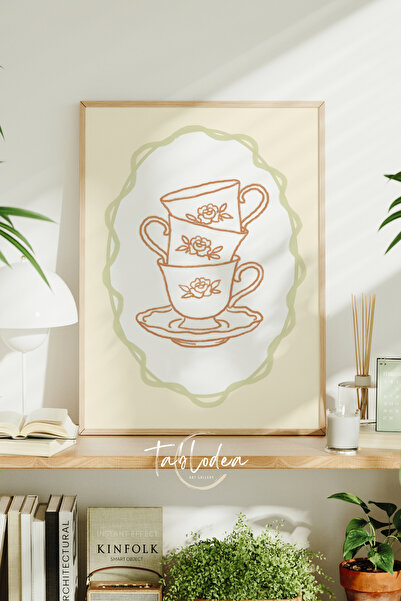 tablodea Masă estetică pentru cafea cu ilustrații cu căni de cafea TD Pintere...