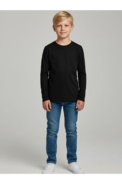 Zekids Boy's Cotton Long Sleeve Basic T-Shirt