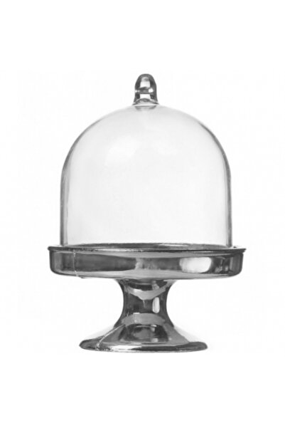 Decoratiuni Dulci Silver Acrylic Dome with foot, dome 8x5.5 cm