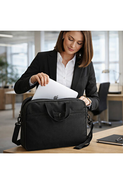 Alfagrup Siyah Su Geçirmez Laptop El Çantası 15.6-16.1–16.9 İnç Uyumlu