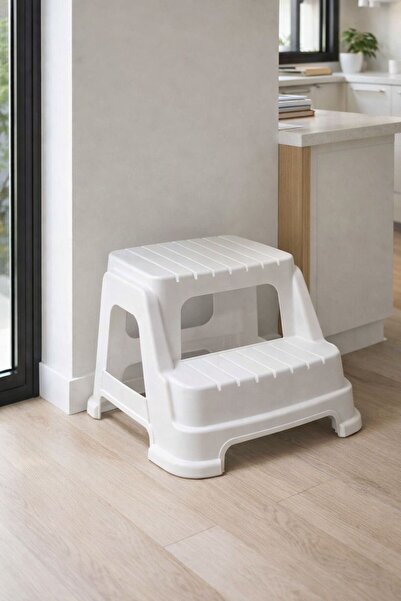 Funny Life 2 Basamaklı Küçük Boy Kaydırmaz Tabanlı Tabure - Plastik Tabure Ço...