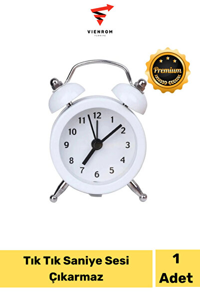 Vienrom #MasaSaati Masaüstü Analog Dekorati Sesli Alarmlı Pilli Dekoratif Çif...