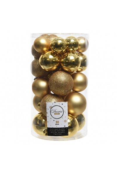 Decoratiuni Dulci Комплект от 30 различни нечупливи златни глобуса 4-6 см Dec...