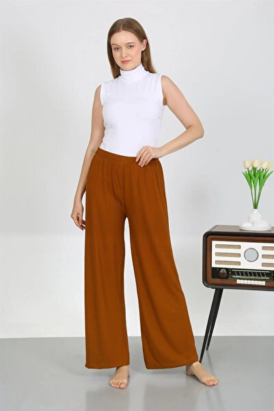 mtm My The Mall Women's Wrapped Fabric Light-Stretch Trousers 210074   Coffee