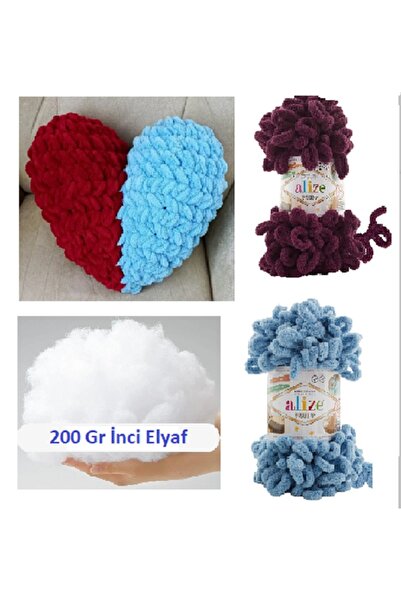 moonaja Alize Puffy Taraftar Kalp Yastık Yapım Seti