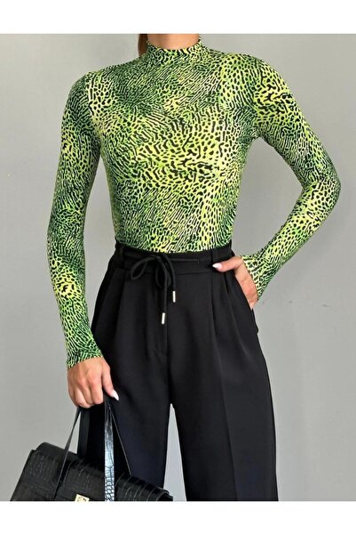 Noa&Noa Half neck dijital Printed Slim Fit blouse