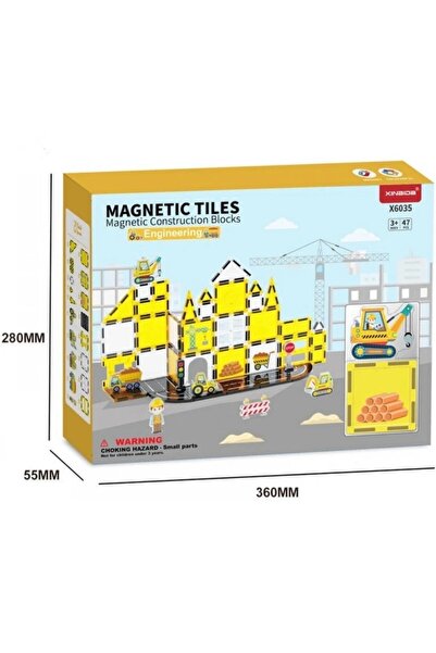 hak-iş oyuncak 47 Parça Manyetik LEGO Seti Mühendislik Serisi | Renkli Magnet...