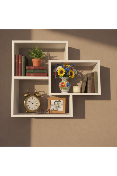 Çamsan Rafixa Modern Geometrik Duvar Rafı Model 117