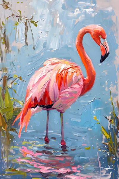 Generic (Unbranded) Tablou pe pânză „Flamingo” 40x60 cm - Temă Natură