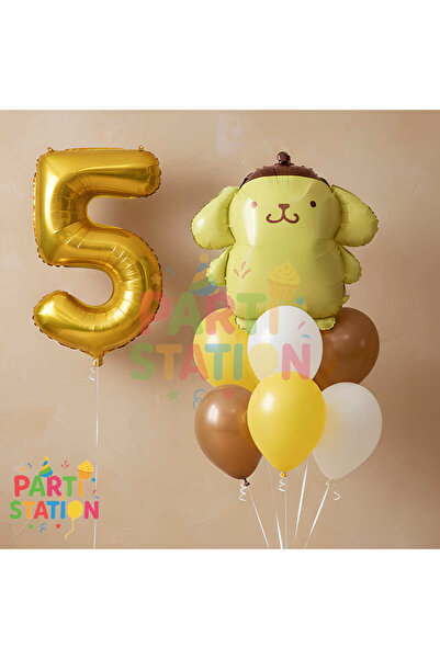 Parti Station مجموعة بالونات حفلة عيد الميلاد بعمر 5 سنوات من كورومي بومبومبورين