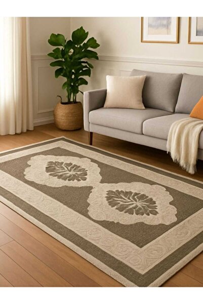 OEM Woven Cotton Rug, Size 140 x 200 cm Cappuccino